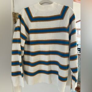 Munsingwear vintage Striped White, Blue, and Brown  Sweater